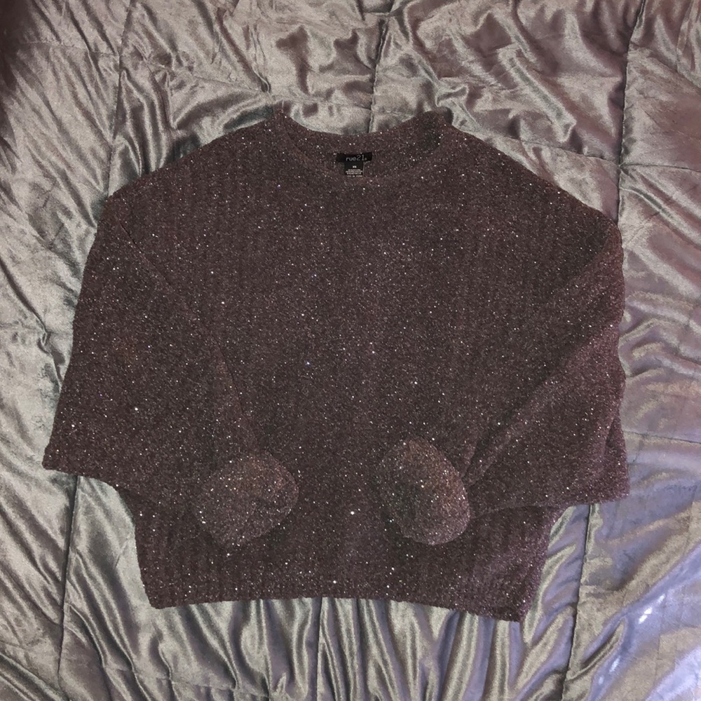 Rue 21 cropped sparkly grey sweater
